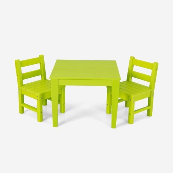 COSTWAY barnbord och stolset inomhus/utomhusbord för att äta, studera och leka grönt