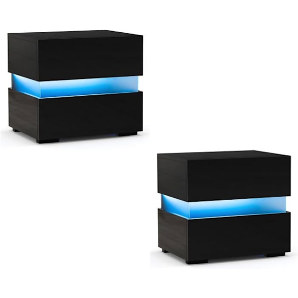 COSTWAY 2 kpl LED-yöpyöriä 2 laatikolla, kauko-ohjattava 22 tilaa 5 kirkkausastetta 10 nopeutta, akryyli, 45 x 35 x 45 cm, musta