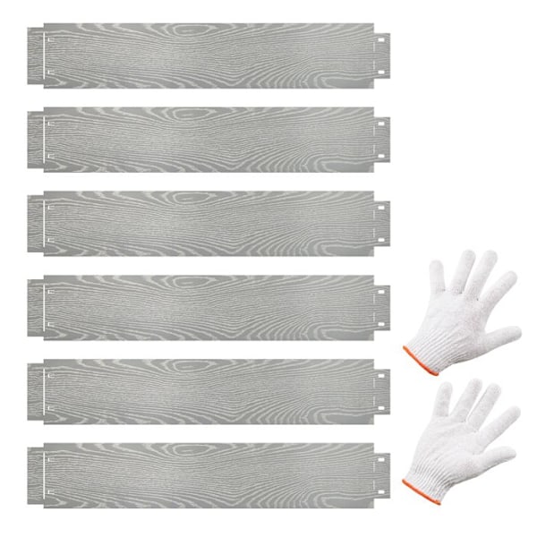 COSTWAY 6 Delar Fyrkantig Trädgård 600 cm i Galvaniserat Metall, för Gräsmattor Trottoarer Terrasser, Flexibel Fällbar Design, Höjd 20 cm Pengar