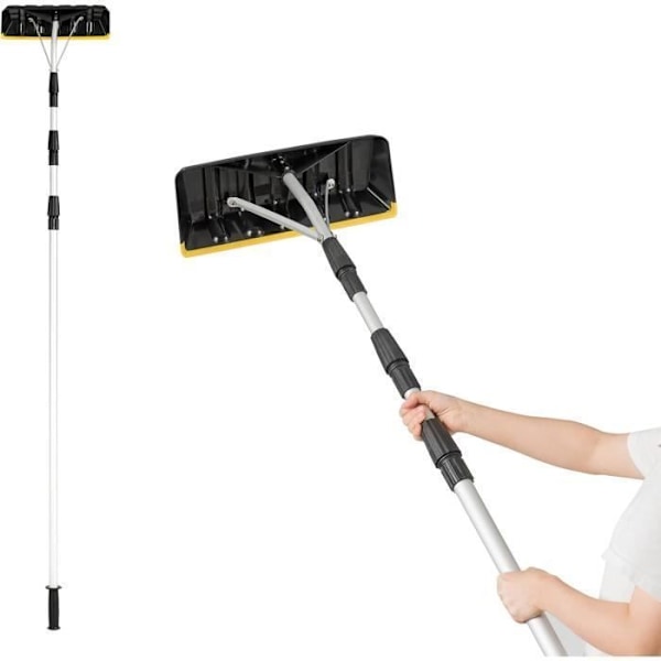 COSTWAY Teleskooppinen lumilapio 6,3 m alumiinia, 40 cm leveä terä Liukumaton TPR-kahva ajoneuvoille, katto