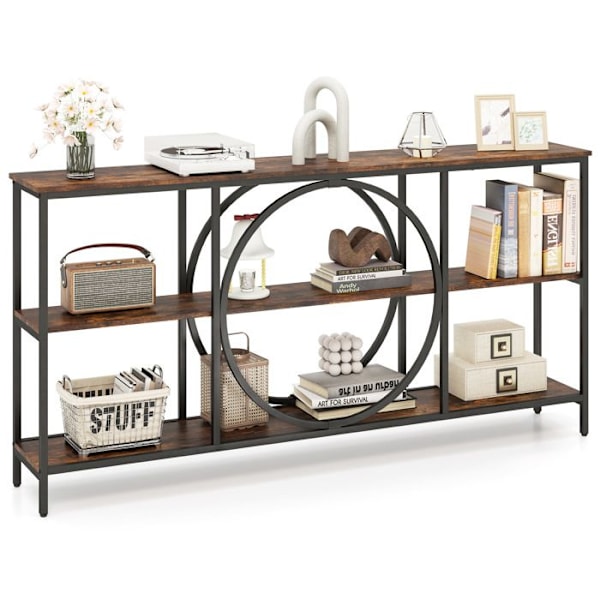 COSTWAY Consolebord XXL - 3 Niveauer 180 x 30 x 90 cm (L x B x H) Industriel Stil Metalramme