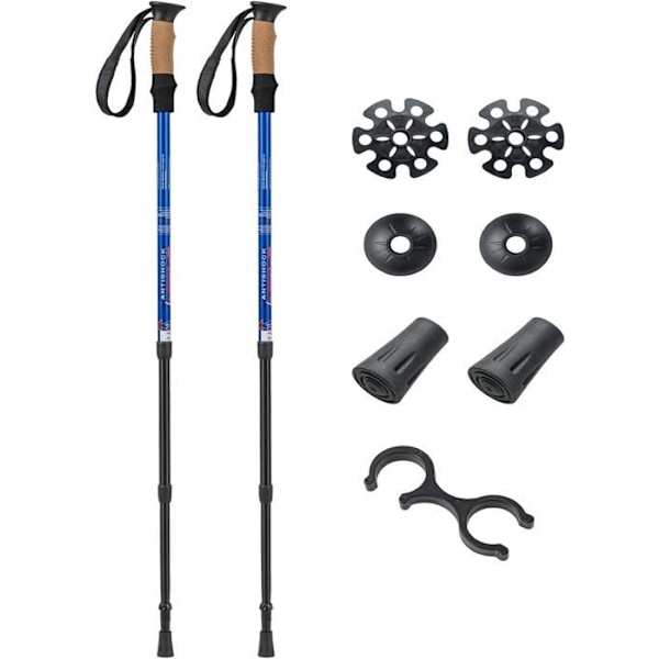COSTWAY Bærbar Aluminum Spadserstok Anti-Shock Vandrestang med 3 justerbare længder 65-135CM Sølv Pengar