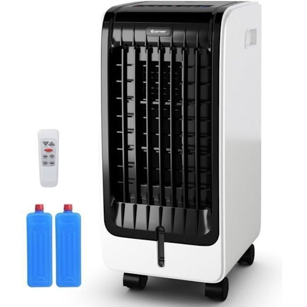 Luftkylare 6L 4 i 1 COSTWAY - Mobil AC, Fläkt 75W - Fjärrkontroll - Timer 8H - 3 Hastigheter - 32x25x57 cm - LCD-skärm Vit