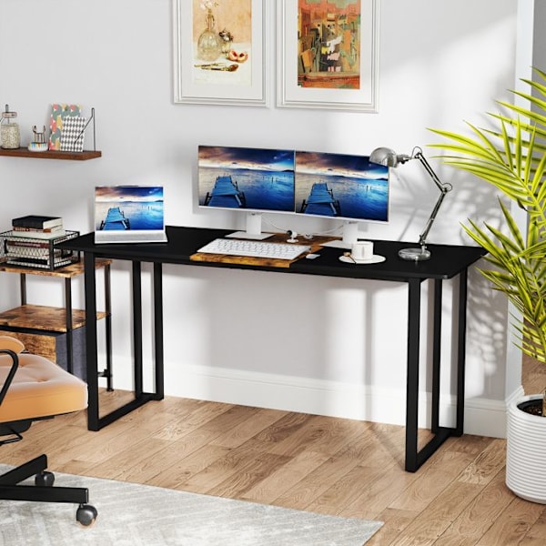 COSTWAY Grand Computerbord 60 x 160 cm Industriel - Metalramme - Konference arbejdsbord til hjemmøder