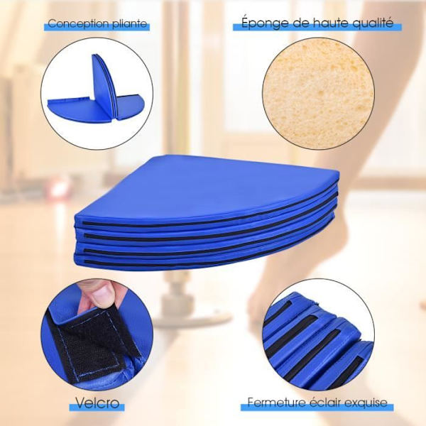 COSTWAY Crash Mat/Pad Metelas Pole Protection Dnace Paksuus 5cm, Dance Mat Halkaisija 150cm 4 Taitettavaa EPE-osaa