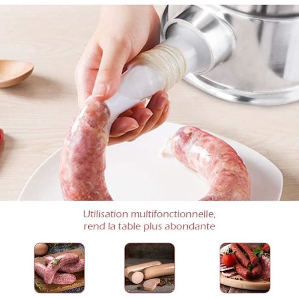 Pølsefyld 3L Pølsemaskine Rustfrit stål Kødfyld Pølsefyldningsanordning Hakket kød