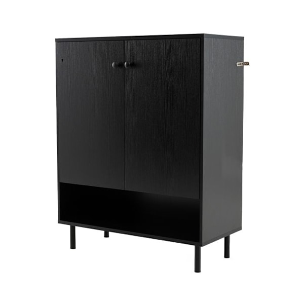 COSTWAY Buffet med 2 Døre, Justerbar Hylde, Stabilisator Kit, Opbevaringsmøbel til Spisestue Stue, Sort Svart