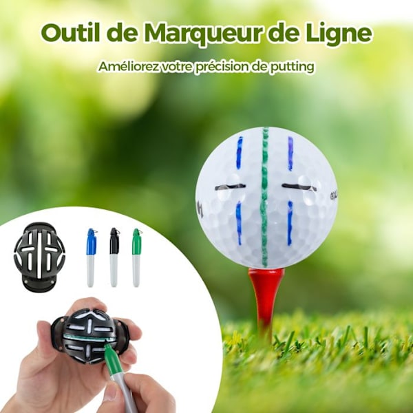 Golftyökalu 24 asustetta miehille COSTWAY-3 palloa, 12 golfpaitoja-Divot-työkalu-pyyhe, vyö, hattu, merkki, laukku