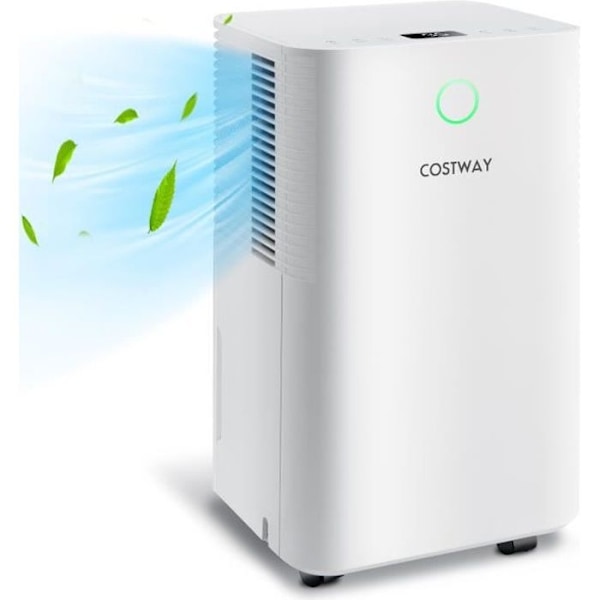 COSTWAY Affugter 14L/Dag 4 i 1 2L Vandtank 24H Timer 2 Hastigheder Automatisk afrimning Rum op til 15 m²
