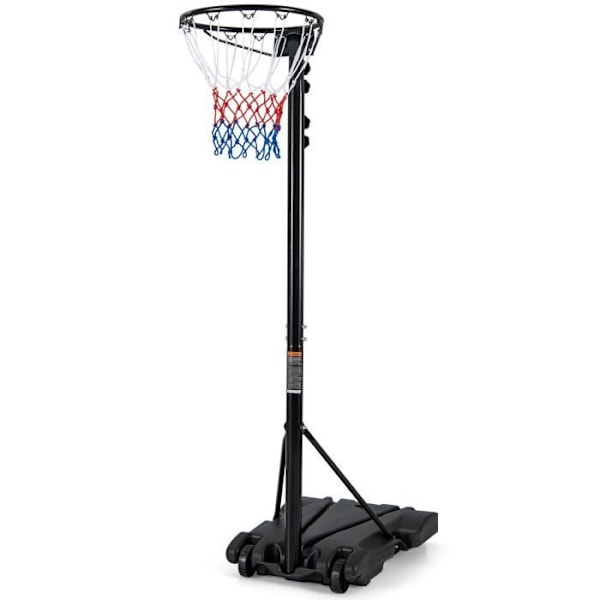 COSTWAY Basketball Hoop Stand-Justerbar Højde 260-305cm-Genopladelig Base-2 Hjul-Anti-Rive Net-Ingen Backboard