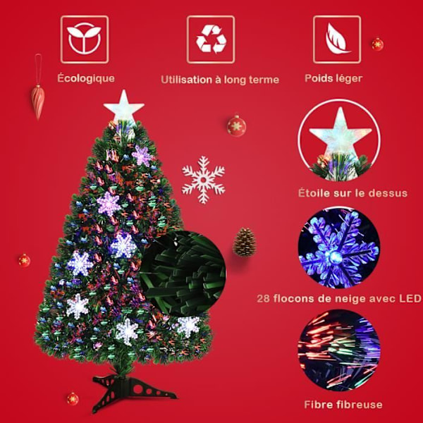 180 cm lysende LED kunstigt juletræ i fiberoptisk kunstigt træ NEW YORK farveskiftende lys Grön