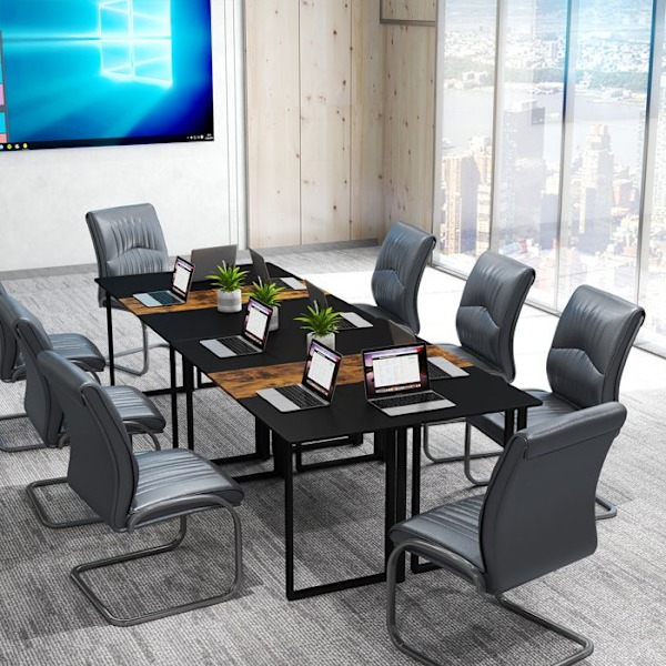COSTWAY Grand Computerbord 60 x 160 cm Industriel - Metalramme - Konference arbejdsbord til hjemmøder