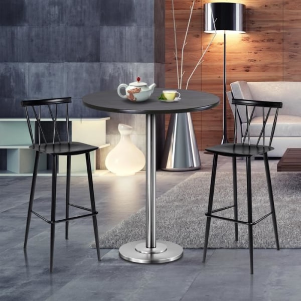 COSTWAY 2 Modern Style metallibaarijakkarat 47,5 x 41 x 105 CM bistroon, keittiöön, kahvilaan, musta Max. 150kg svart