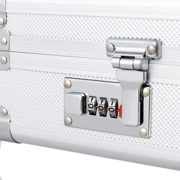 COSTWAY Pistolväska Aluminiumgevärsväska 133,5 x 34,5 x 11,5 cm med låsbar bärväska Silver