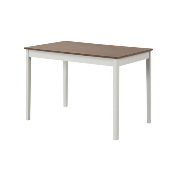 COSTWAY matbord, med ben av gummi, 108 x 66,5 x 76 cm, för kök, restaurang, maxbelastning 80kg, Kaffe + Vit