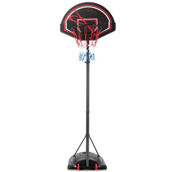 COSTWAY 170-230 cm Höjdjusterbar stående basketbåge med nät, fyllbar bas, 2 inbyggda hjul, ryggbräda