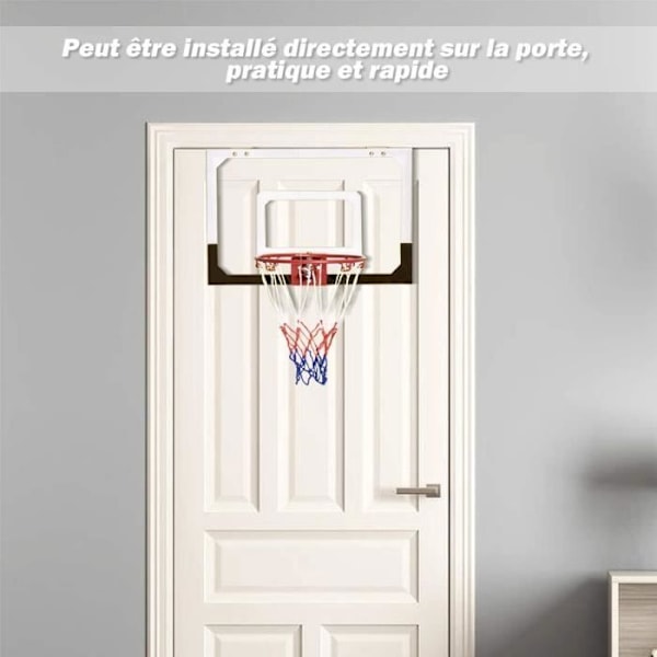 COSTWAY Mini Vægmonteret Basketball Bøjle 45 x 30 CM til at hænge indendørs i PC til fritid Leg Soveværelse Kontor Hvid