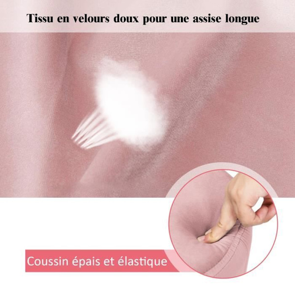 COSTWAY sittpuff rund pall Ø39cm, i sammet med robusta metallben, perfekt för vardagsrum eller sovrum Rosa