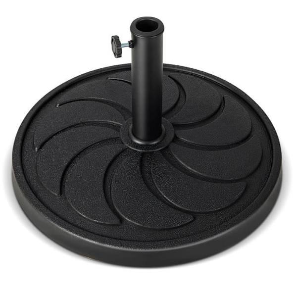 COSTWAY pyöreä päivänvarjojalusta/jalusta 54 cm hartsia, 2 sisäänvedettävää kahvaa, metallinen tukitanko 38/48 mm terassi, puutarha