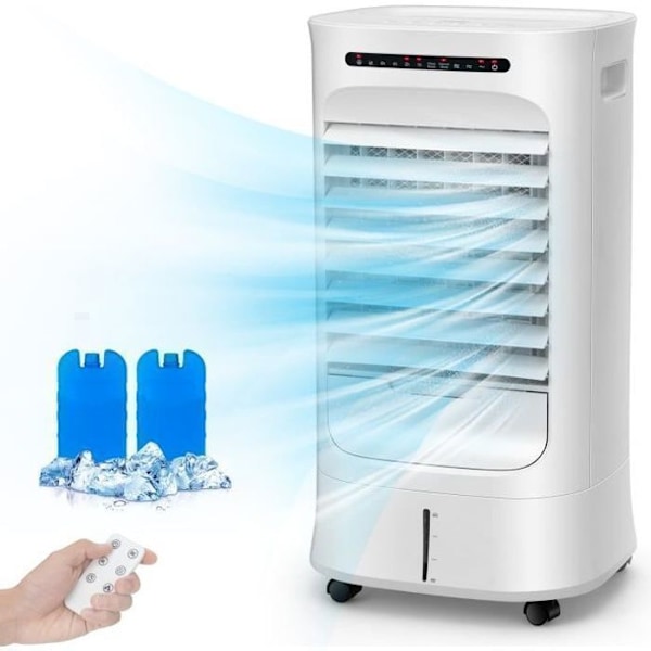 Luftkylare 10L 55W 4 i 1 COSTWAY - Mobil Luftkonditionering, Fläkt, Luftrenare - 63° Oscillation - 15H Timer - 39x33x74 cm Vit