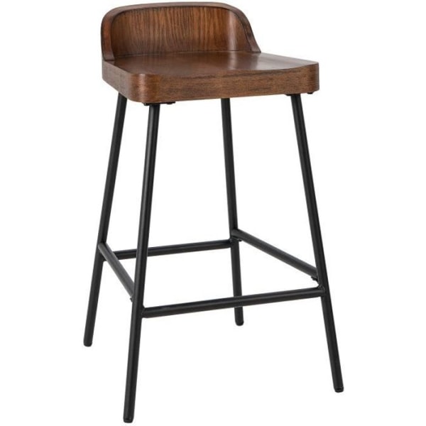 COSTWAY Barpall i vintage industriell stil med ryggstöd och sadelstol för kök, bub, restaurang och bar 43x43x70,5 cm