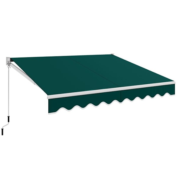 COSTWAY manuell veckbar markis 295x250CM justerbar vinkel 40°-100° utan borrning i metal och tyg för fönster/balkong/trädgård grön