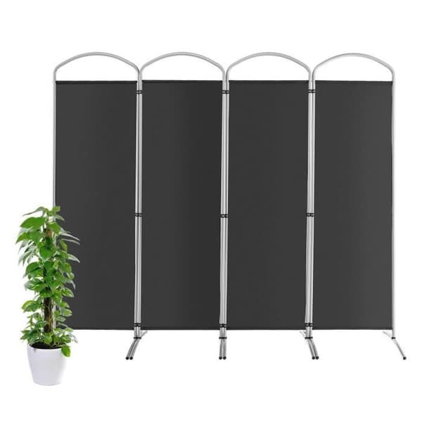 Ståskärm - COSTWAY - 4 fällbara paneler - Höjd 188cm - Grå Grå