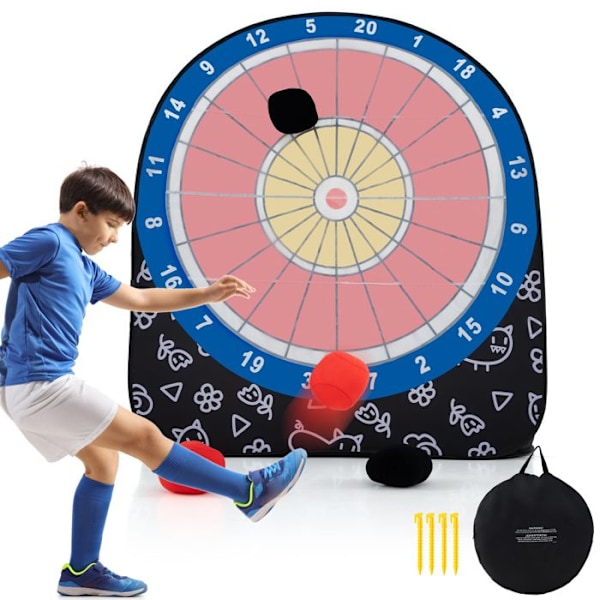 COSTWAY Dartset för barn - 4 Sticky Balls - Vikbar och bärbar bärväska - Resultattavla - Familjespel - Svart