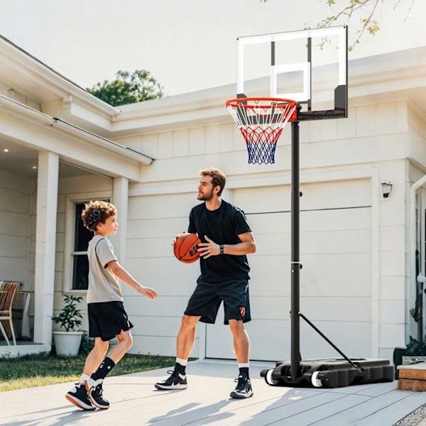 Basketballkurv på Rullende Fødder COSTWAY - Justerbar Højde 100-212 CM, Fyldbar Base, til Pool, Kørsel, Indendørs