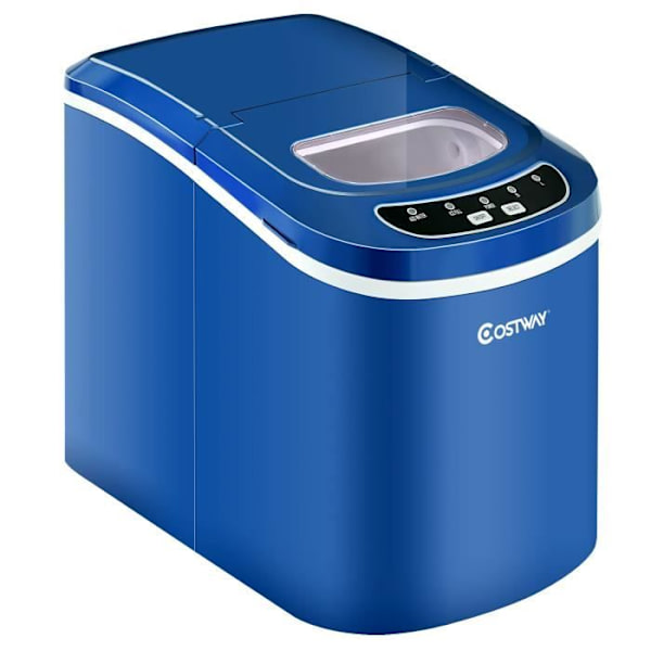 COSTWAY Ice Maker 12KG/24H 9 isbitar per 6-13 min 2,2L tank 0,7kg Isbricka med Ice Scoop for Home Blue