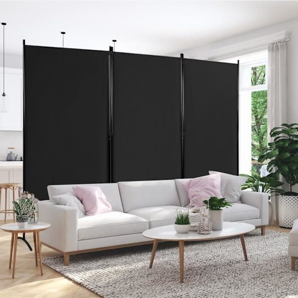 COSTWAY Fritstående Skærm 3 Paneler Sammenfoldelig, Rumskillevæg Protect Private, 260 x 183 CM Sort
