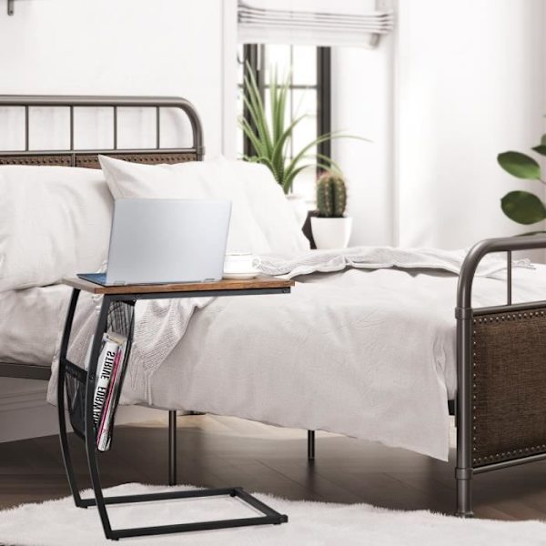COSTWAY sidebord, moderne industristil endebord Metalstel 52 x 35 x 63 CM til stue, soveværelse, balkon