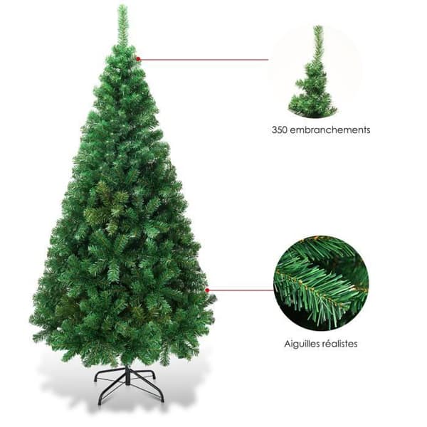 Julgran - 150 cm - PVC - Stöd av järn - 350 grenar Grön