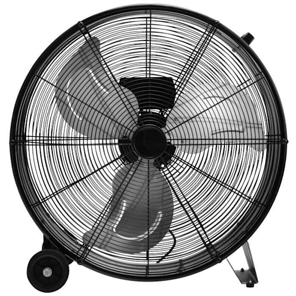 COSTWAY Industriel Gulvventilator 180W 3 Metalblade 59cm 3 Hastigheder Inklinerbar Beskyttelse mod Overophedning