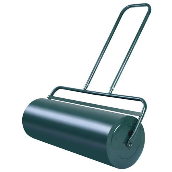 COSTWAY Garden Lawn Roller Bredd 90cm i stål Volym 63L Ø 30 cm Ergonomiskt U-format handtag 90L x 30W x 114H cm Grön