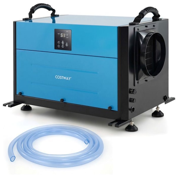 Professionel Affugter COSTWAY-73,5 L/Dag-3 Tilstande-24 timers Timer-Afløbslang-Selektiv Dæfrost-Souterrain-Lager-Blå