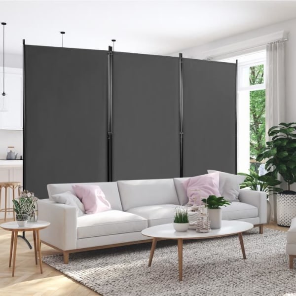 COSTWAY Fritstående skærm 3 paneler sammenfoldelig, rumdeler partition beskytter privat, 260 x 183 CM Grå