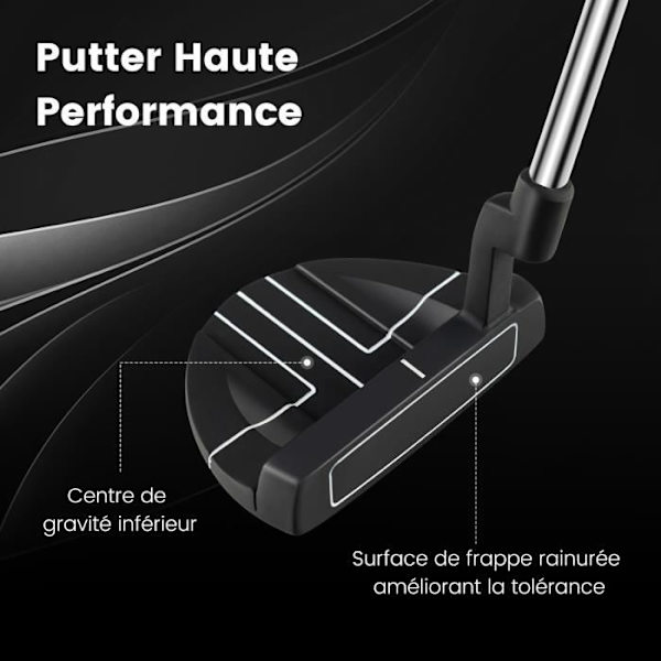 COSTWAY Golfputter - Bärbar 35 tum - Justeringslinjer - 3° Pinch Wedge - 72° Tilt
