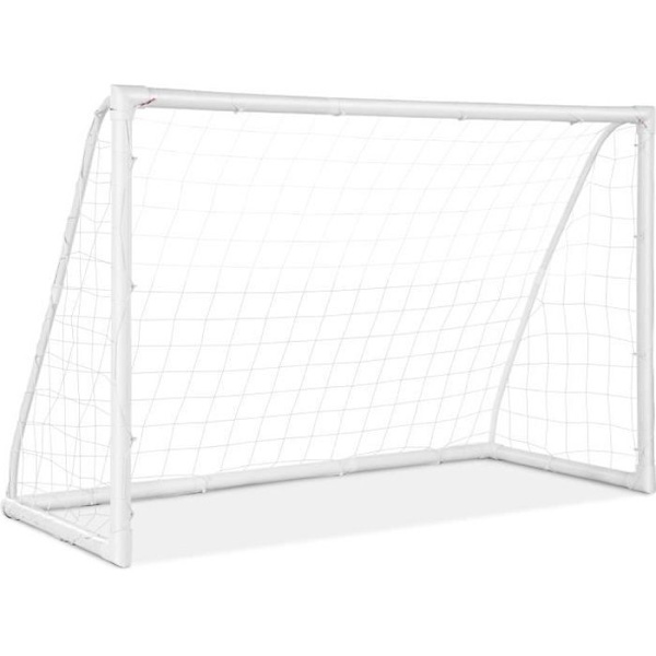 COSTWAY Børnefodboldmål Udendørs 183 x 80 x 118,5 cm PVC-struktur til have/træning 18 clips og 6 jordpæle