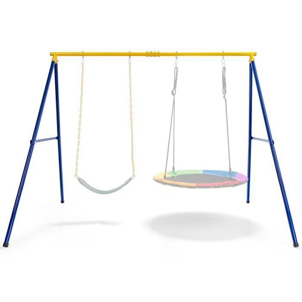 COSTWAY A-muotoinen lasten keinusarja, kantavuus 300 kg, 2 ripustusreittiä ankkuripiippuja 249 x 185 x 181,5 cm Flerfärgad