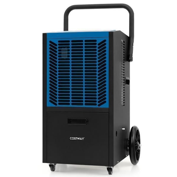 Professionel Affugter 66L/Day COSTWAY - Op til 418 m² - 2 Blæserhastigheder - 24 timers timer - Pumpe - Afløbsrør - Blå