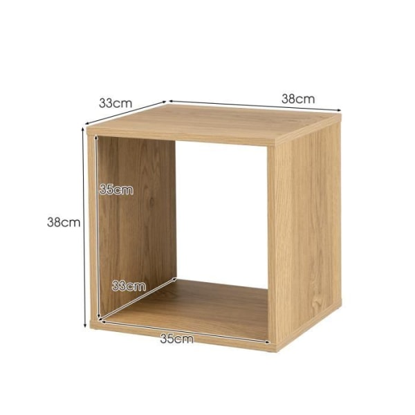 COSTWAY Sæt med 2 opbevaringshylder, 2 opbevaringskube, stue, soveværelse, kontor, entré, side om side eller stablet, 38 x 33 x 77 cm