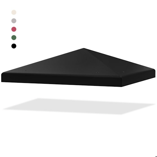 COSTWAY Erstatnings Tagdug 3 x 3 M Solbeskyttelse, Polyester Tarp til Paviljon, til Have, Strand, Park, Sort