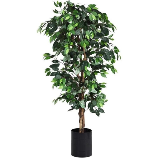 COSTWAY tekopuu suuri ficus 180 CM kepeillä sisä-/ulkokoristeluun 1008 lehtiä