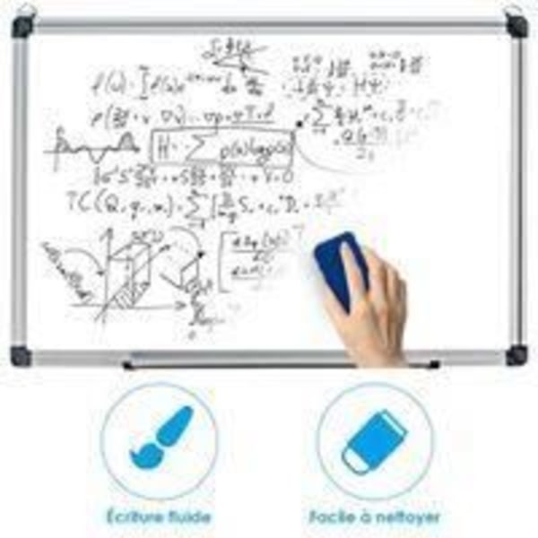 COSTWAY Magneettinen valkotaulu 70x50 cm pyyhittävä pinta alumiinikehyksellä, 2 magneettia, 3 kynää ja kuivapyyhintä