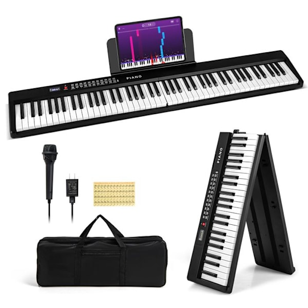 COSTWAY Digital Klaver 88 Taster Sort