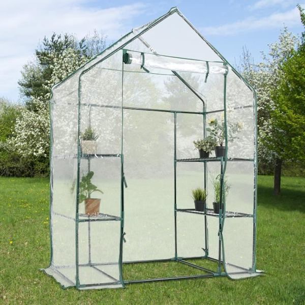 Miniväxthus Trädgård Tomat Växthusväxttält PVC 3-vånings Transparent 143x73x195cm