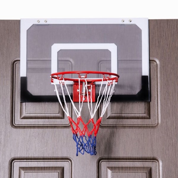 COSTWAY Mini Vægmonteret Basketball Bøjle 45 x 30 CM til at hænge indendørs i PC til fritid Leg Soveværelse Kontor Hvid