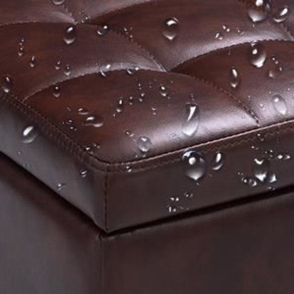 Taburettiarkku Säilytyspuffi Jalkotuki -64 L- 40 x 40 x 40CM PU Ruskea Tilaa säästävä Max. kuorma 150KG kastanj