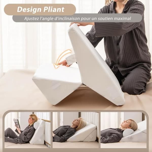 Memory Foam Läskudde - COSTWAY - Justerbar - Vit Vit